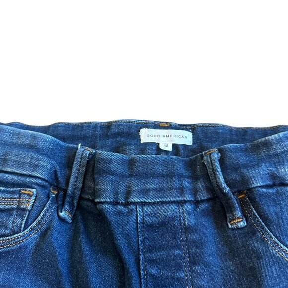 Good American Power Stretch Pull-On Skinny Jeans Dark Wash Size 3 Large Women's - Picture 3 of 9